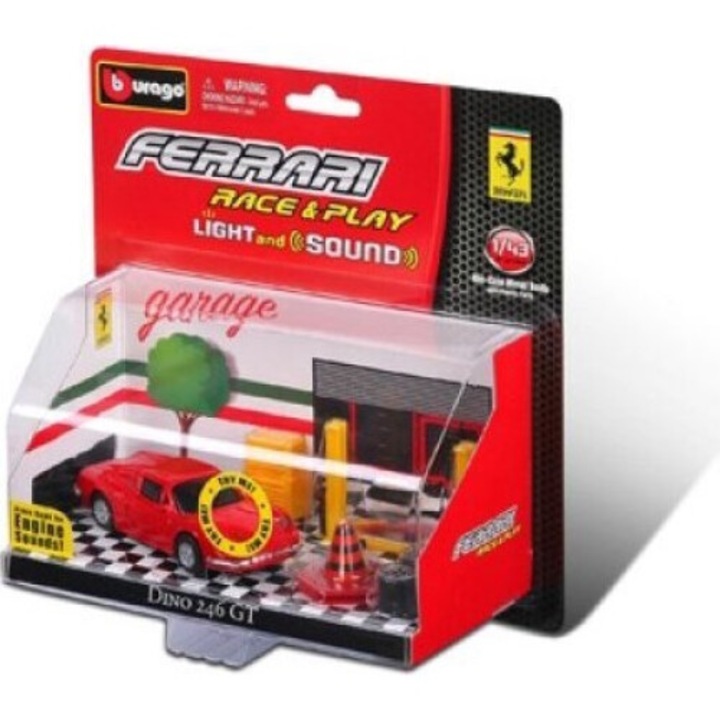 Macheta Ferrari Dino 246 GT cu lumini si sunete - 1/43 Bburago