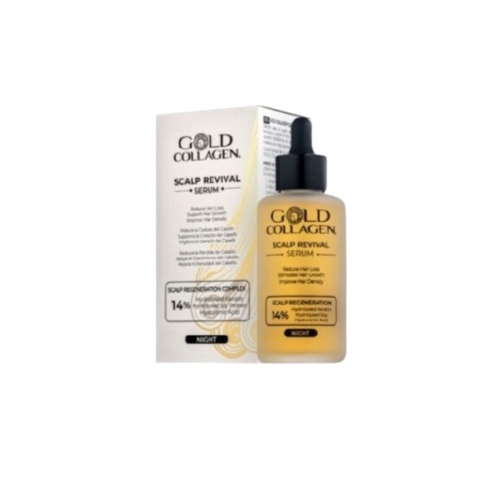 Ser pentru regenerarea parului si scalpului cu keratina hidrolizata Gold Collagen, 100 ml