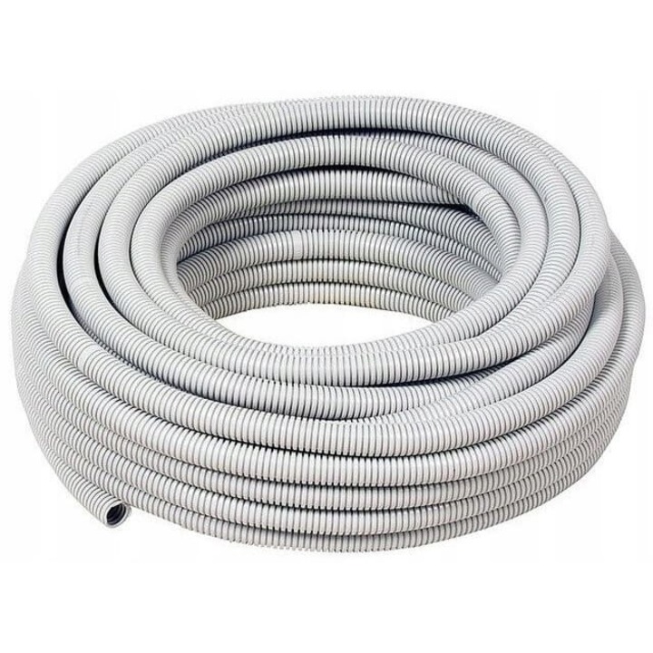Tub pentru cabluri electrice, AKS Zielonka, 25mm, PVC, 10m, Gri