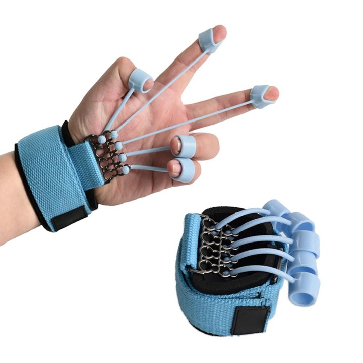 Ujj- és kézerősítő, longziming, 40lbs, rugalmas anyag, ergonomikus kialakítás, kék