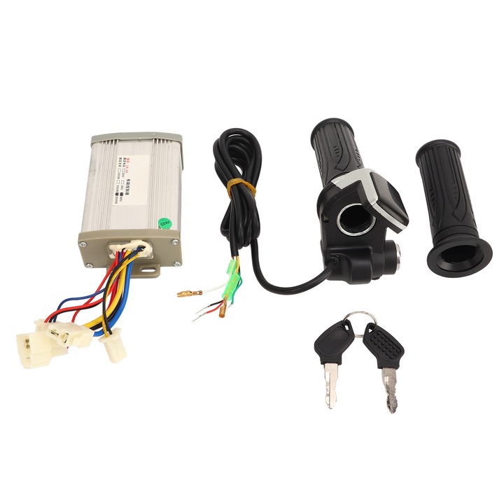 Комплект лостове за газта с контролер 48V 800W, Enforose, за електрически велосипед, триколка, мотоциклет, алуминиев материал, тегло 620g