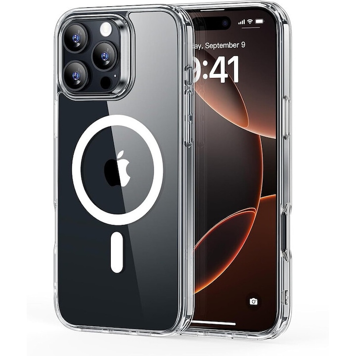 Калъф за телефон YSBER за iPhone 16 Pro Max, защита срещу изпускане и за камерата, прозрачен, TPU
