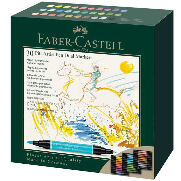 Комплект маркери Pitt Artist Pen с две глави Faber-Castell 30 бр