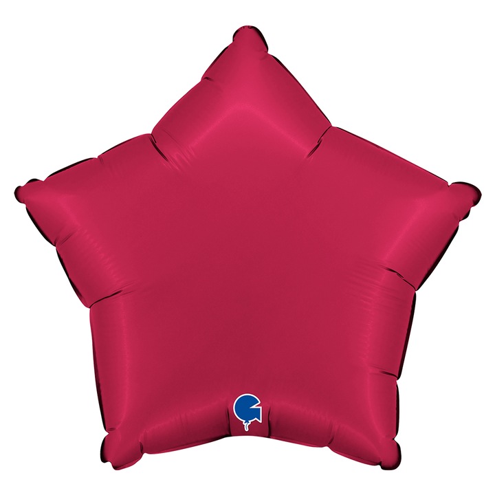 Balon folie stea, 46 cm, Satin Cherry, ambalat