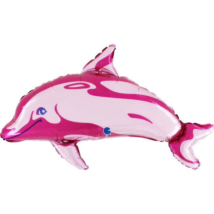 Balon folie figurina, Delfin Roz, 86 cm, ambalat