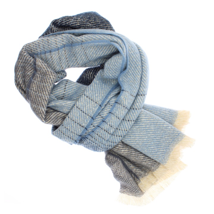 Esarfa de dama, Buticcochet, casmir, 190 x 65 cm, Albastru - ES2691