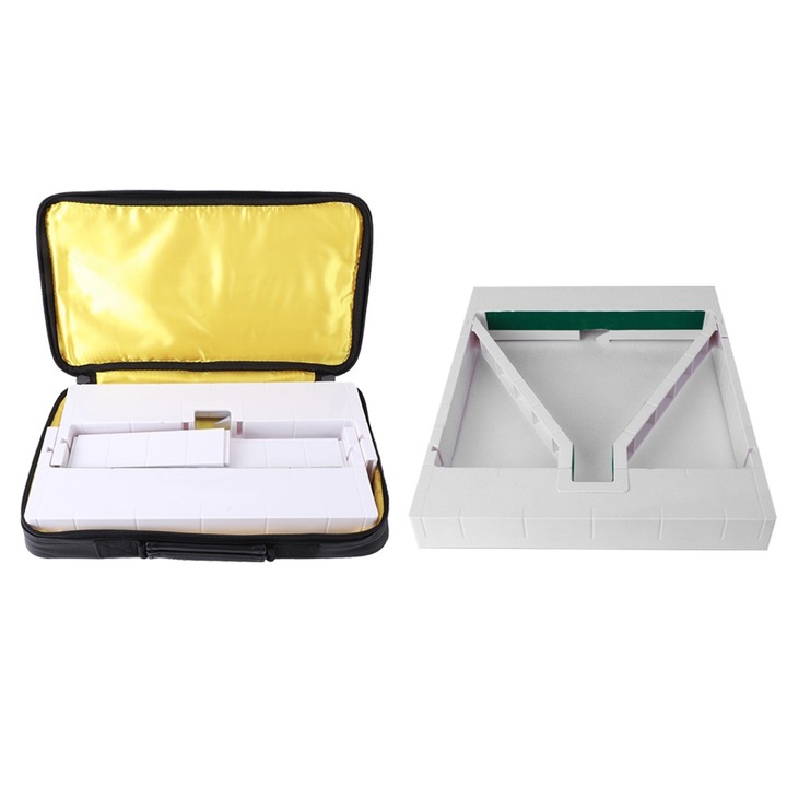 Cadru triunghiular pentru biliard, Enforose, set 6 piese, plastic, 38x31.5cm, cu geanta de depozitare