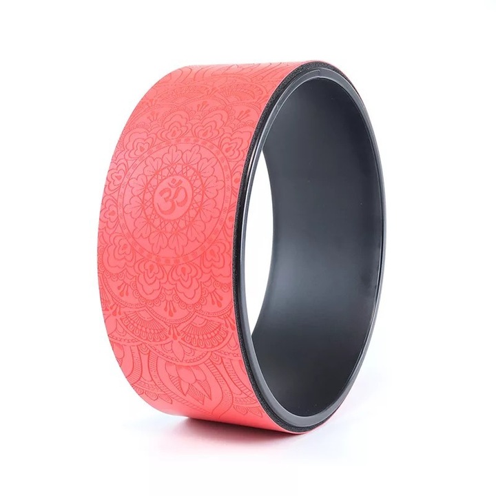 Jóga kerék Jóga kerék PU ívelt háttámlás Dharma kerék Pilates gyűrű Fitneszgép Jóga segédkerék jógához piros Belső kör fekete