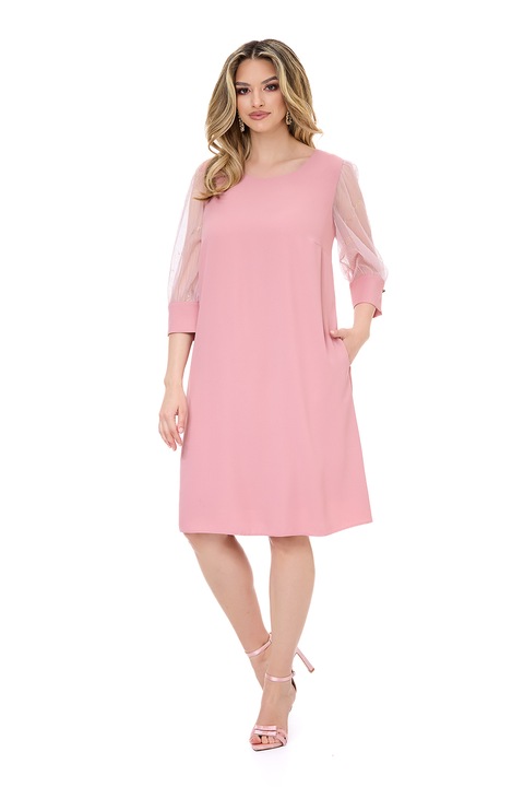 BAROCCA, Rochie lejera cu buzunare laterale Eleonor, Roz pastel