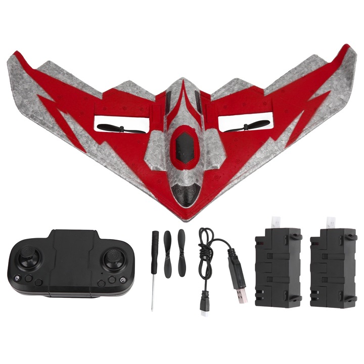 Avion cu telecomanda 2CH 2.4GHz cu lumina LED pentru 14 ani de mai sus.