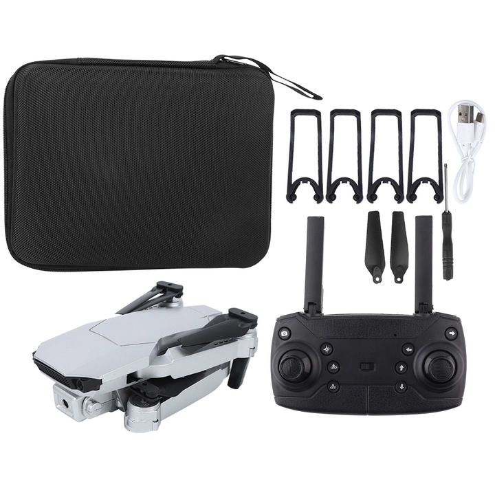 Мини дрон E68, Mmgoqqt, 720P HD камера, 4G WIFI, сгъваем, 80-100 м, време на полет 10-15 минути