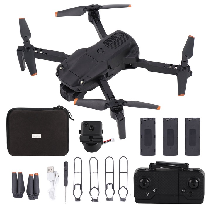 Дрон Enforose S172 с функция за избягване на препятствия, 4K камера, сгъваем, черен, размери 19x14.5x5.5 см, за възраст 14 и повече години