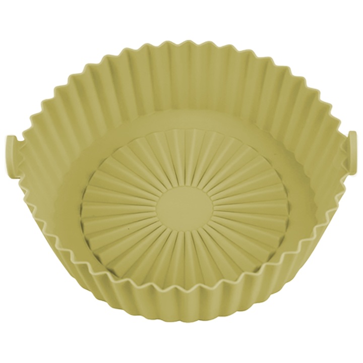 Teno® Кръгла тава за печене, за фритюрник/фурна/микровълнова, незалепваща, устойчива на висока температура, 21 x 17 см, зелена