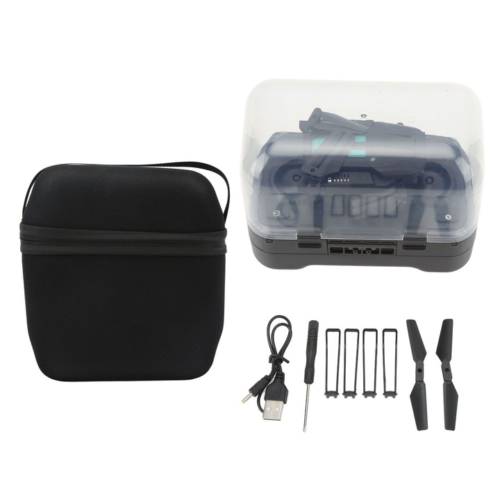 XT3 Drón, 4K, WiFi, dupla kamerával, összecsukható, fekete, 14x10,5x4,5cm