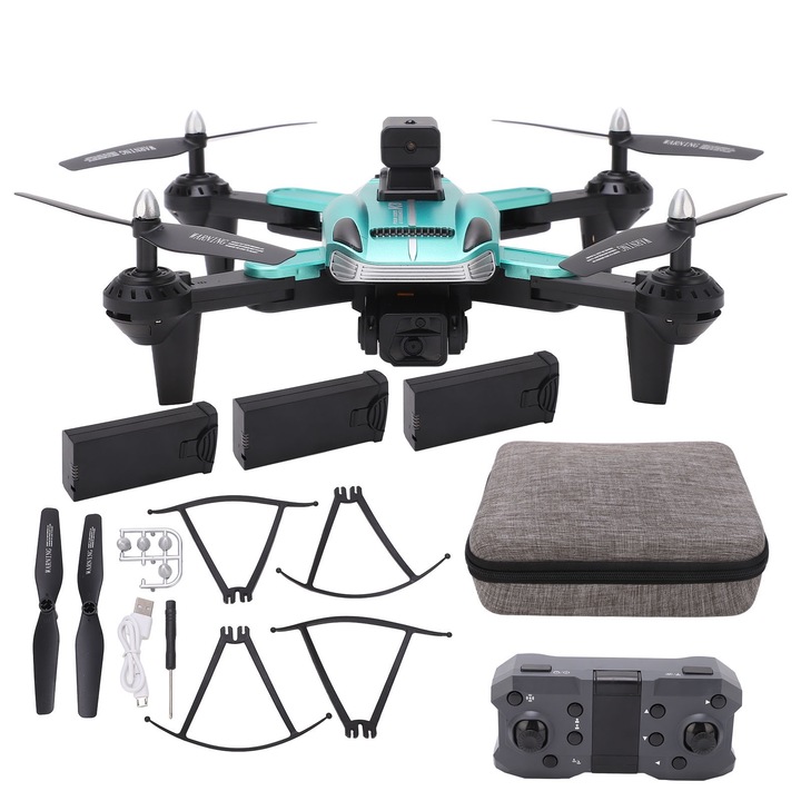 K8 drón, 4K, akadályelkerülés, zöld, 22x22x6cm