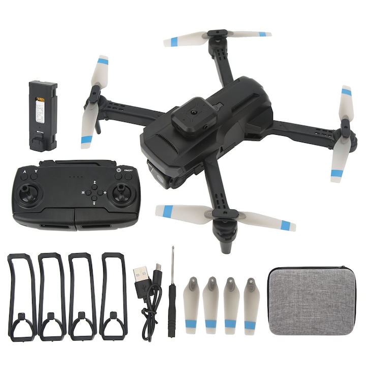 XT5 drón, 4K kamera, autonóm repülés, akadályelkerülés, fekete, 19x17x6,5cm