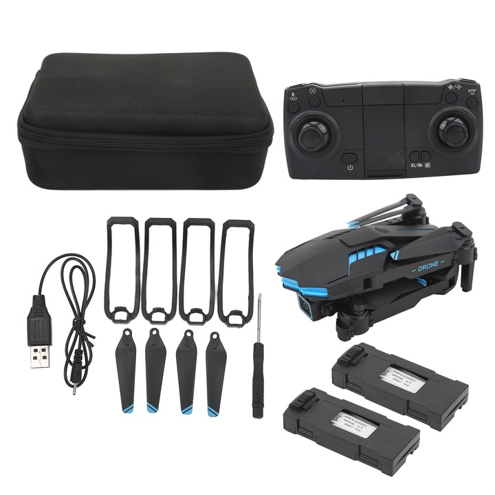 Drón dupla 4K kamerával, longziming, 3 akadályelkerülési móddal, repülési stabilitással, többszínűséggel