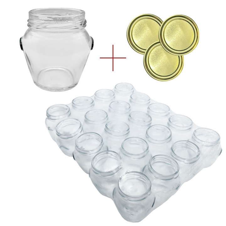 Комплект Стъклени Буркани 106 мл. Делва на винт с капачки, Данрос, 20 бр