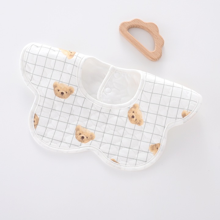 Jormftte forgatható, vízálló, uniszex előke, 1-3 éves babáknak, virágmintás