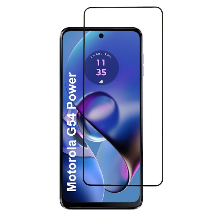 Протектор за Motorola G54 Power, Цялостно залепване, Стъкло