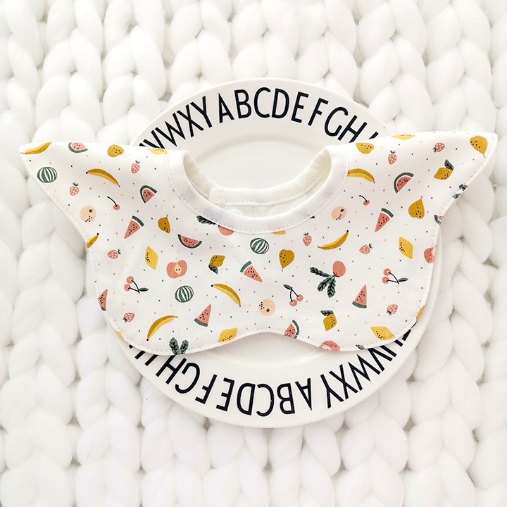 Jormftte baba partedli, unisex dizájn, pamut, 0-1 év, gyümölcs mintás