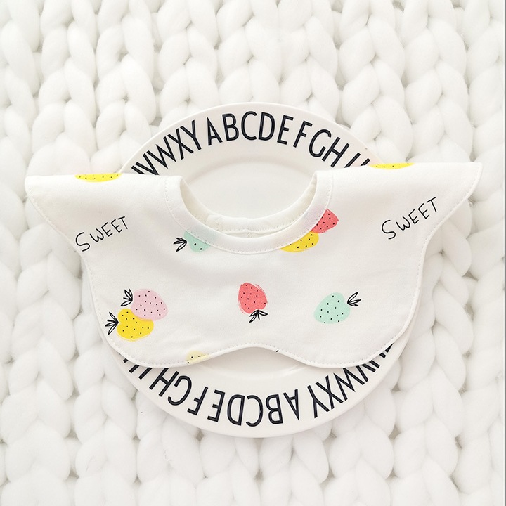 Jormftte pamut babaelőke, unisex, eper mintás