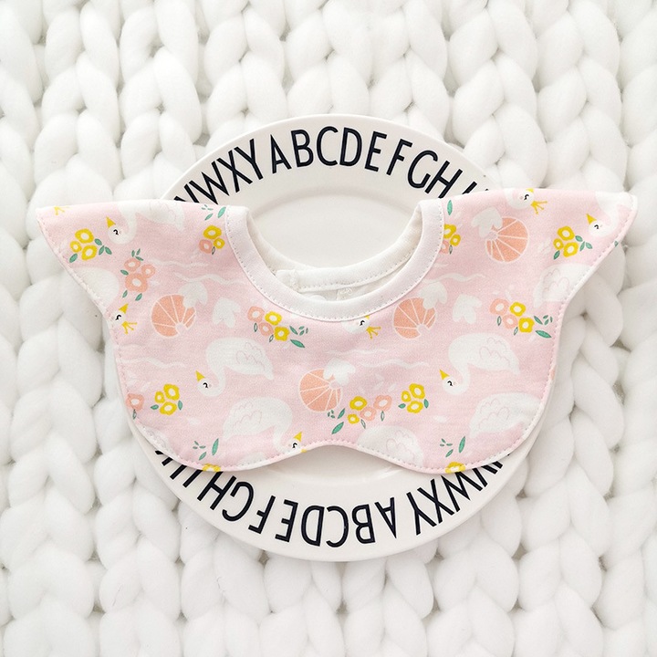 Jormftte pamut babaelőke, uniszex, hattyú mintás