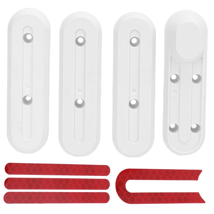 Capace roti trotinete cu autocolante reflective, Enforose, ABS, PVC, set 1x capac decorativ, 3 autocolante, multicolor