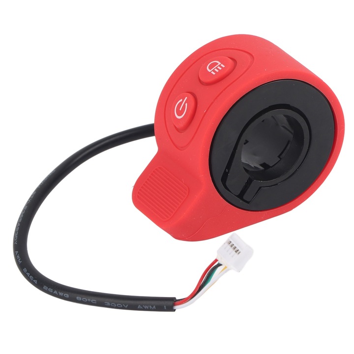 Acceleratie de tip deget pentru trotineta electrica, Enforose, rosu, 67x50x30mm, din ABS si silicon