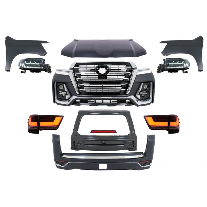 Pachet Exterior Complet compatibil cu Totota Land Cruiser J200 2008-2016 Conversie la 2022 Design
