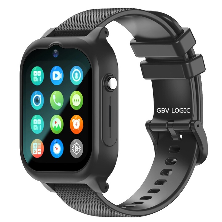 Smartwatch GBV LOGIC за деца, родителски контрол, 1, 83 инчов сензорен екран, SIM карта, HD камера, 4G видео разговори и разширени функции за безопасност, камера, 700mAh батерия