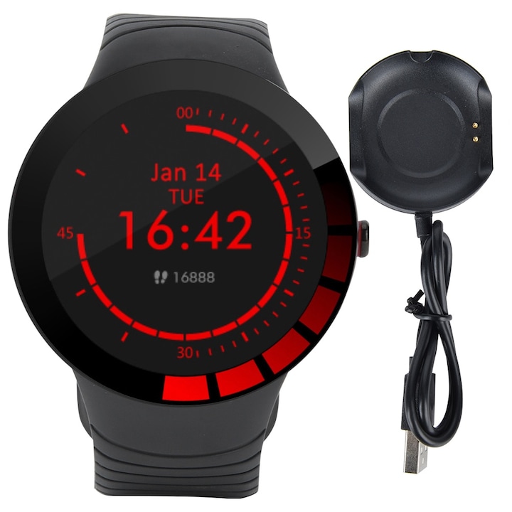 E88 Bratara Smart Sport Healthy Step Count Ceas Multifunctional Electrocardio Temperatura Negru