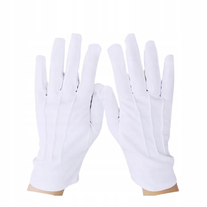 Ръкавици, Korbi, Пет пръста, Къси, Деликатна бродерия, 24 x 9 см, Бял