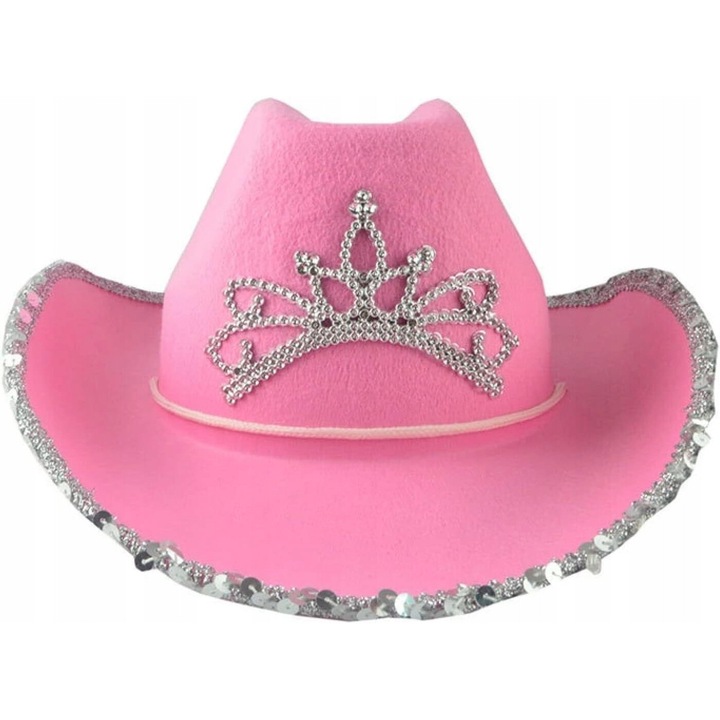 Palarie De Cowboy, Korbi, Material De Inalta Calitate, Inspirata Din Moda Anilor '80 Si '90, Ideala Pentru Petreceri Tematice, 29 x 13 cm, Roz