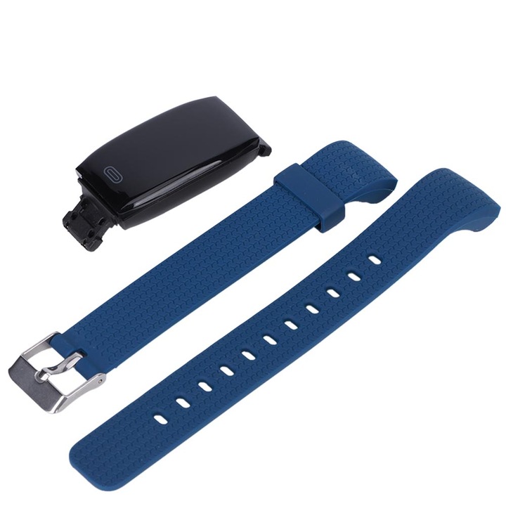 Смарт спортна гривна, крачкомер, спортен часовник, мултифункционален, пулс, телесна температура, син