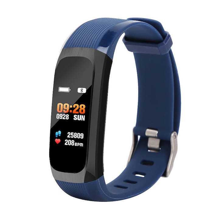 Bratara fitness Jormftte, inel inteligent, monitorizare ritm cardiac si oxigen, negru, dimensiune unica