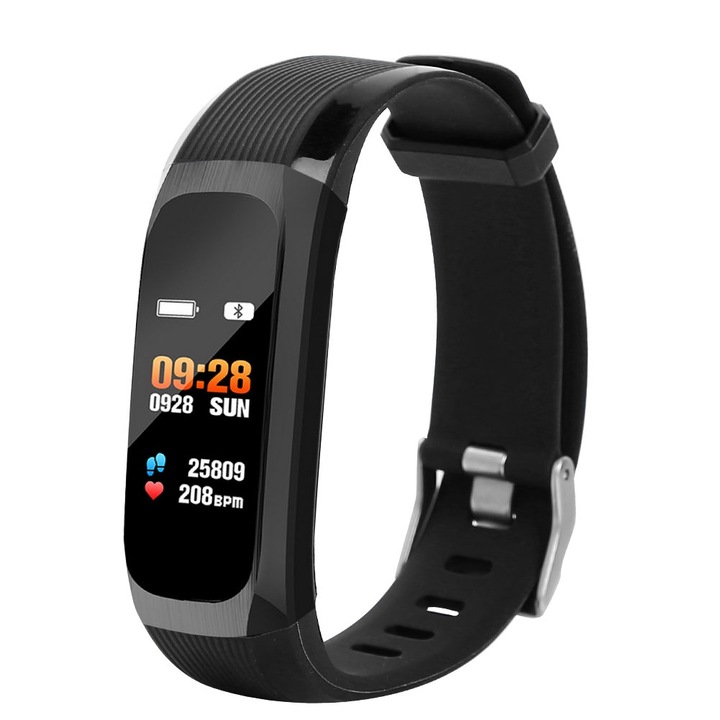 Bratara fitness Jormftte, inteligenta, multifunctionala, conectivitate Bluetooth, banda din silicon, 10m