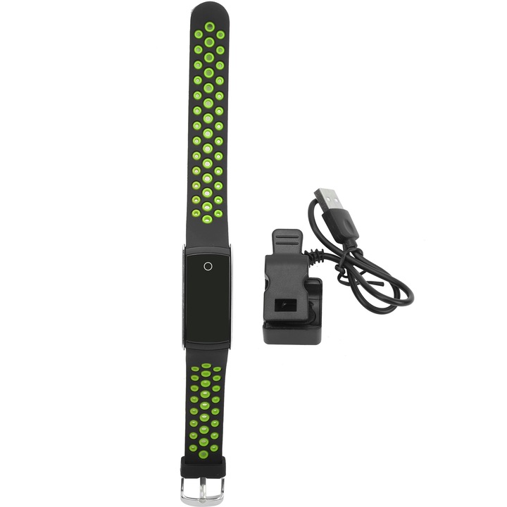 AD22 Интелигентна гривна за упражнения Фитнес гривна Мониторинг на съня Проследяване на здравето ВодоустойчивЧерен Зелен