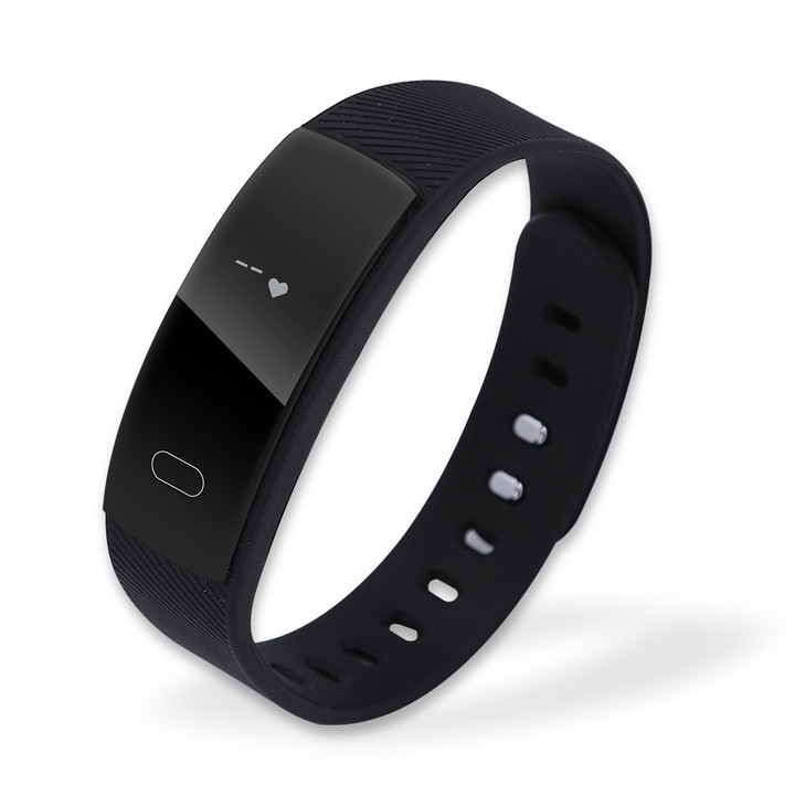 Bratara fitness Jormftte cu casti Bluetooth, monitorizare activitate, negru