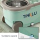 Mop rotativ cu galeata, Set curatenie cu 1 rezerva microfibra, Coada telescopica, Mop rotativ 360°, Centrifuga inox, Maner si roti pentru transport, Tinklu, Verde