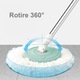 Mop rotativ cu galeata, Set curatenie cu 1 rezerva microfibra, Coada telescopica, Mop rotativ 360°, Centrifuga inox, Maner si roti pentru transport, Tinklu, Verde