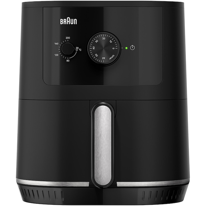 Friteuza cu aer cald, fara ulei, Braun Multifry 3 HF3000, 1500W, 4.3L, tehnologie RealAir, 12 functii de gatire, temperatura ajustabila, timer, negru