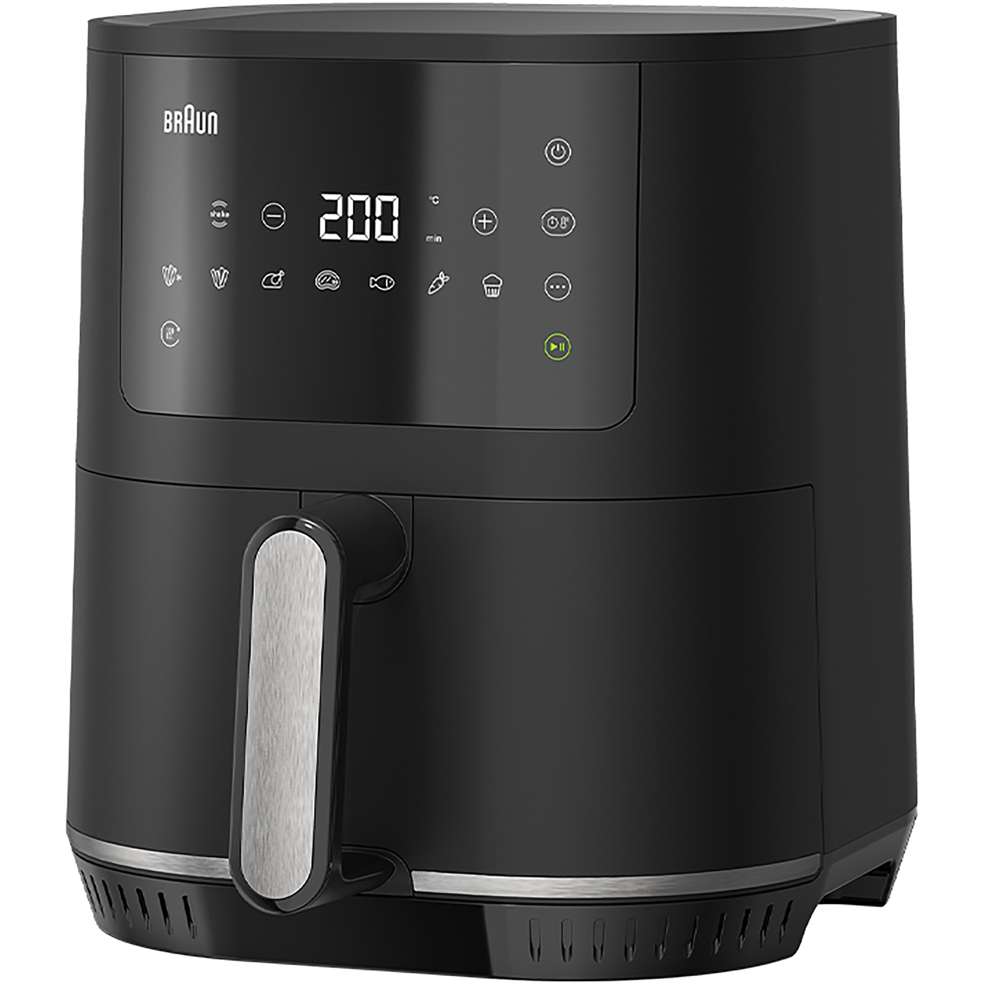 Friteuza cu aer cald, fara ulei, Braun Multifry 3 HF3030, 1500W, 4.3L, tehnologie RealAir, 8 programe automate, temperatura ajustabila, timer, ecran digital, Negru