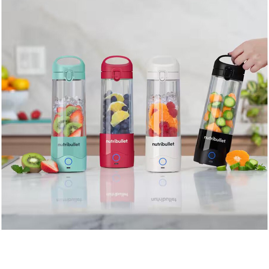 Nutribullet 475ml BPA-vrije Tritan Miniblender, 4-Punts Roestvrijstalen Mes, Multifunctioneel, USB-C Oplader, 15 Mengcycli, NBP003PU
