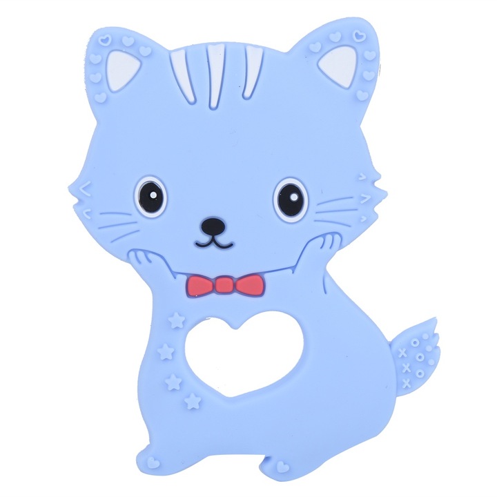 Játékok fogzásra, Jormftte, macska alakú szilikon játék, 2 színben kapható