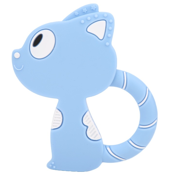 Jormftte szilikon rágóka, állat alakú, kék