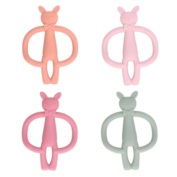 4 darab szilikon rágóka szett, Jormftte, magas hőmérsékletnek ellenálló, többszínű