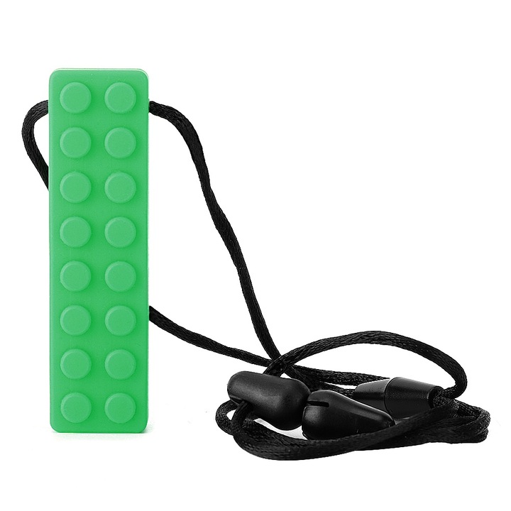 Játékszer fogzáshoz, Jormftte, rágólánc, szilikon, zöld, 3 év feletti gyermekeknek