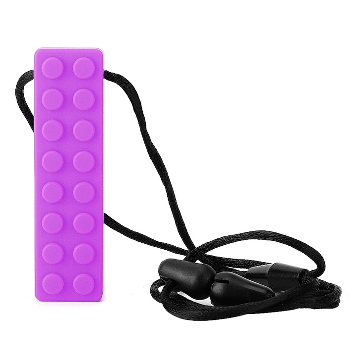 Játék fogzáshoz, Jormftte, rágó nyaklánc, szilikon, lila, 3 év feletti gyermekeknek