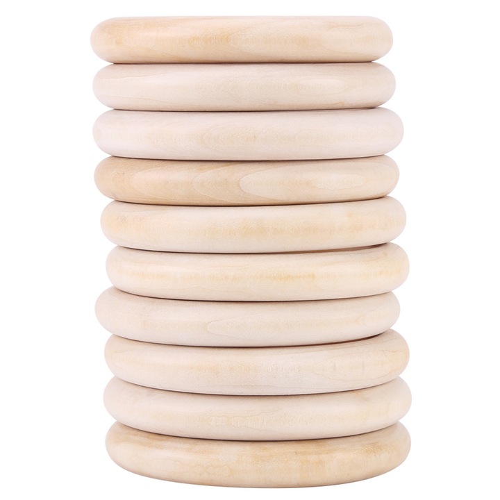 10 db-os természetes fa fogzási játék készlet, Jormftte, sima felületű, könnyen tisztítható, kezeletlen